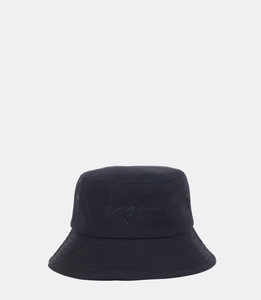 black bucket hat is made of a thick polyester fiber blend that is durable, and adjustable