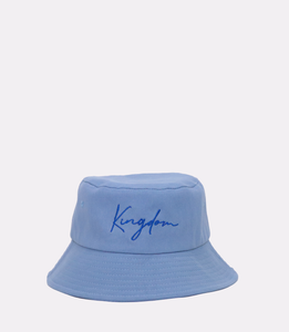 blue bucket hat is made of a thick polyester fiber blend that is durable, and adjustable