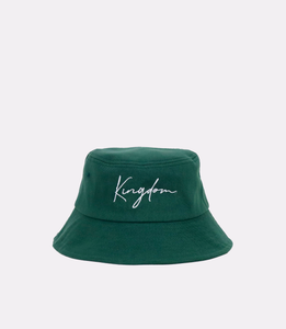 forest green bucket hat is made of a thick polyester fiber blend that is durable, and adjustable