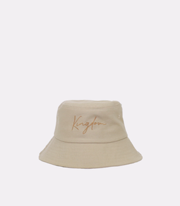 tan bucket hat is made of a thick polyester fiber blend that is durable, and adjustable